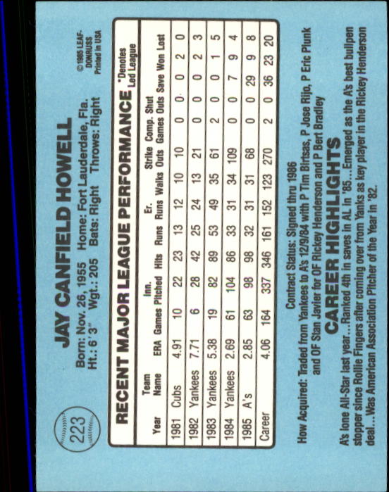 A0356- 1986 Donruss Baseball Cards 1-250 +Rookies -You Pick- 10+ FREE US SHIP - Picture 445 of 499