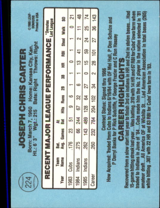 A0356- 1986 Donruss Baseball Cards 1-250 +Rookies -You Pick- 10+ FREE US SHIP - Picture 447 of 499