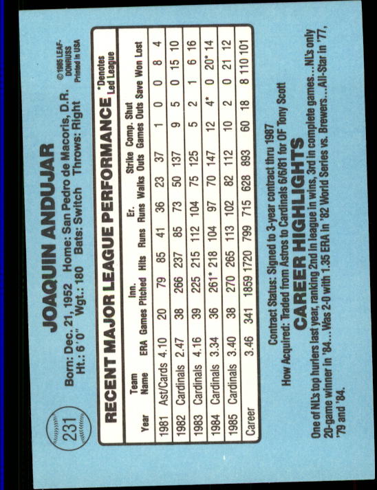 A0356- 1986 Donruss Baseball Cards 1-250 +Rookies -You Pick- 10+ FREE US SHIP - Picture 461 of 499