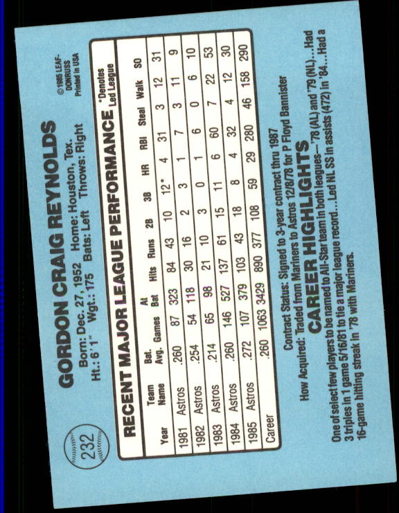 A0356- 1986 Donruss Baseball Cards 1-250 +Rookies -You Pick- 10+ FREE US SHIP - Picture 463 of 499