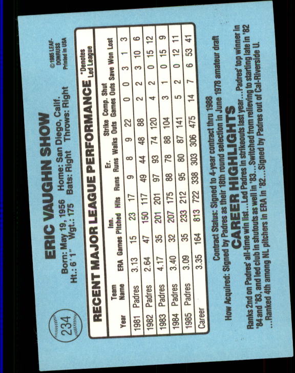 A0356- 1986 Donruss Baseball Cards 1-250 +Rookies -You Pick- 10+ FREE US SHIP - Picture 467 of 499