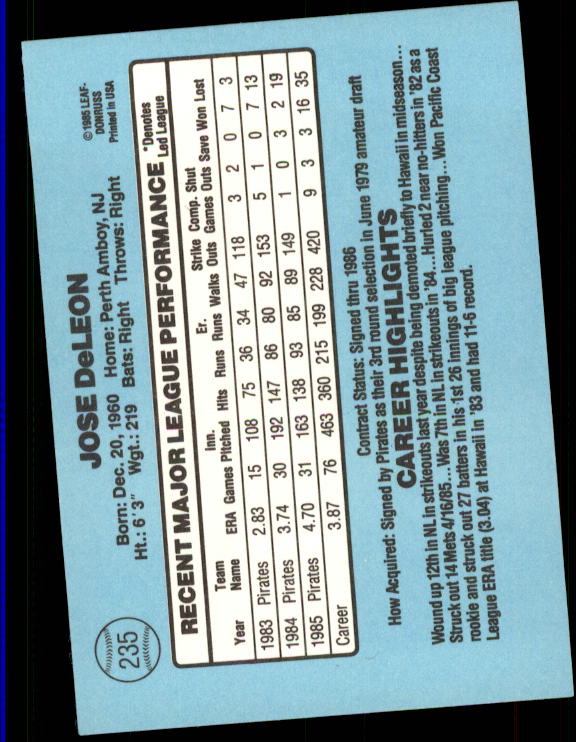 A0356- 1986 Donruss Baseball Cards 1-250 +Rookies -You Pick- 10+ FREE US SHIP - Picture 469 of 499