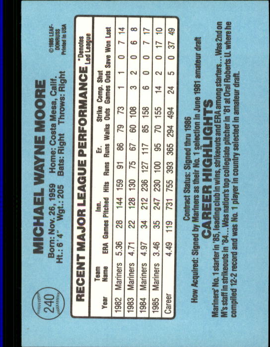 A0356- 1986 Donruss Baseball Cards 1-250 +Rookies -You Pick- 10+ FREE US SHIP - Picture 479 of 499