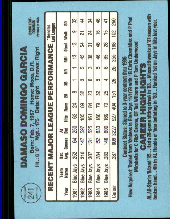 A0356- 1986 Donruss Baseball Cards 1-250 +Rookies -You Pick- 10+ FREE US SHIP - Picture 481 of 499