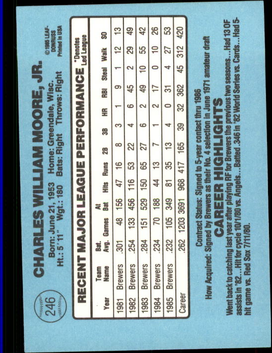 A0356- 1986 Donruss Baseball Cards 1-250 +Rookies -You Pick- 10+ FREE US SHIP - Picture 491 of 499
