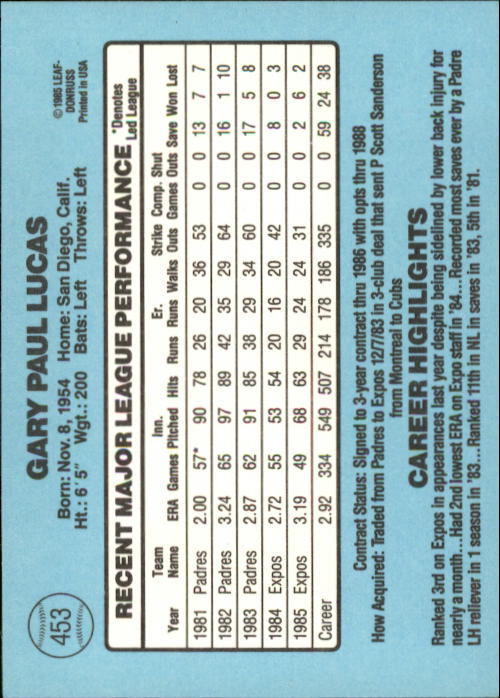 1986 Donruss Baseball "Main Set" Base Cards #441 to #660 - Picture 27 of 439