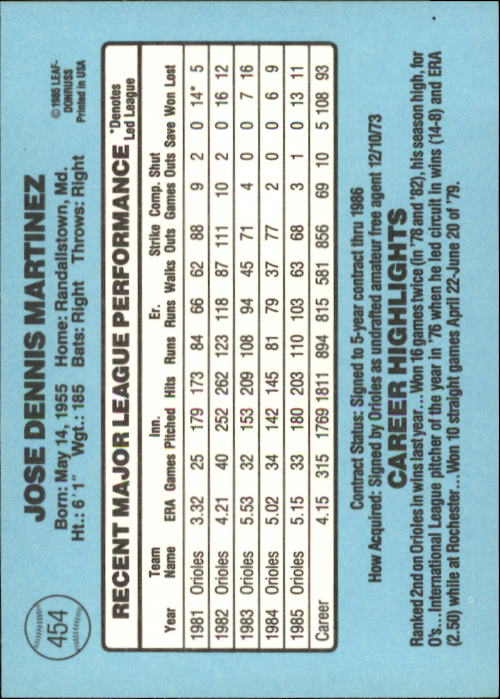 1986 Donruss Baseball "Main Set" Base Cards #441 to #660 - Picture 29 of 439