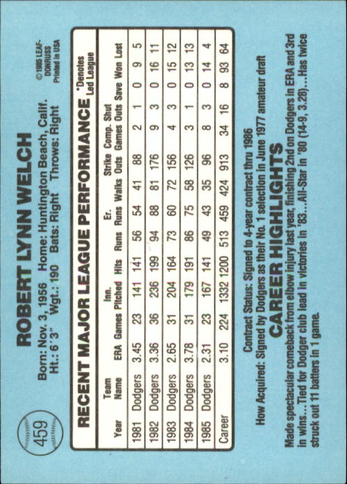 1986 Donruss Baseball "Main Set" Base Cards #441 to #660 - Picture 39 of 439