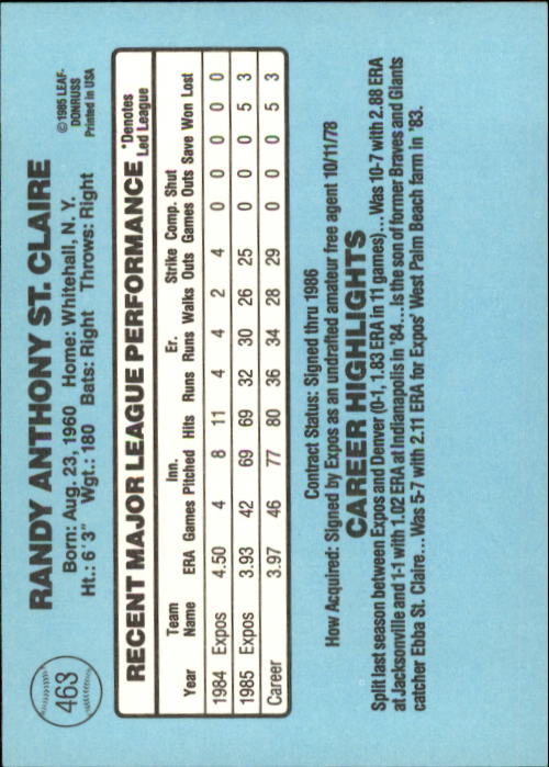 1986 Donruss Baseball "Main Set" Base Cards #441 to #660 - Picture 47 of 439