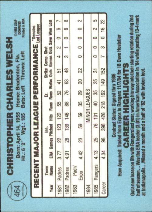 1986 Donruss Baseball "Main Set" Base Cards #441 to #660 - Picture 49 of 439