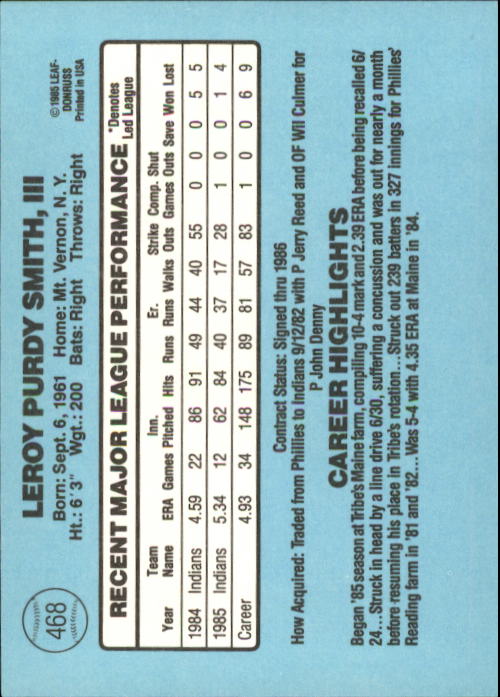 1986 Donruss Baseball "Main Set" Base Cards #441 to #660 - Picture 57 of 439
