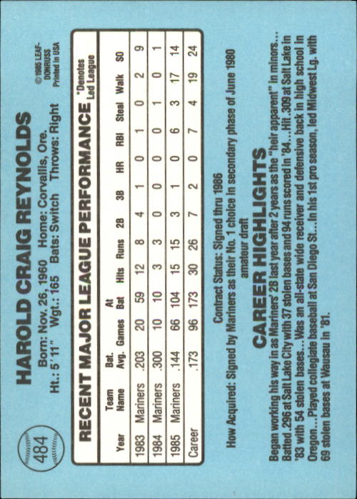 1986 Donruss Baseball "Main Set" Base Cards #441 to #660 - Picture 89 of 439