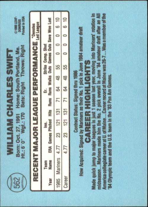 1986 Donruss Baseball "Main Set" Base Cards #441 to #660 - Picture 245 of 439