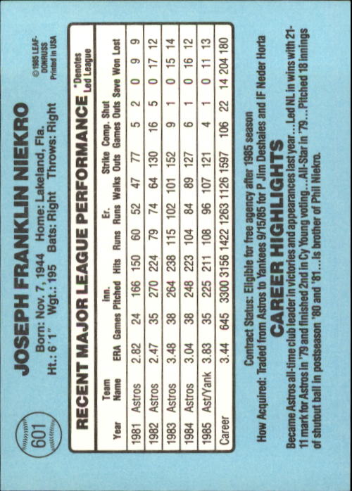 1986 Donruss Baseball "Main Set" Base Cards #441 to #660 - Picture 323 of 439