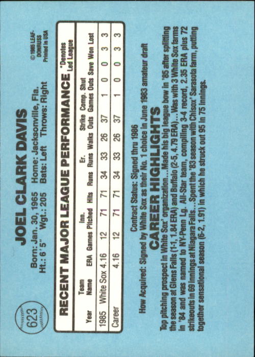 1986 Donruss Baseball "Main Set" Base Cards #441 to #660 - Picture 367 of 439