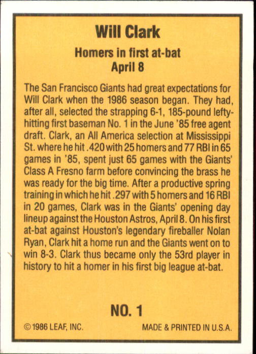 1986 Donruss Highlights Baseball Cards - Picture 3 of 111