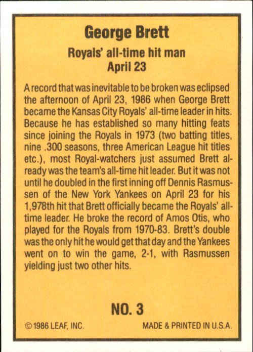 1986 Donruss Highlights Baseball Cards - Picture 7 of 111