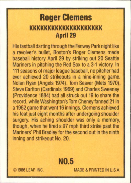1986 Donruss Highlights Baseball Cards - Picture 11 of 111