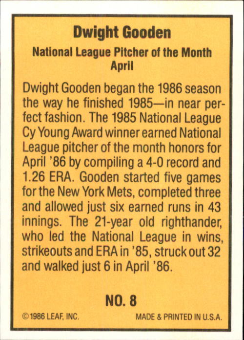 1986 Donruss Highlights Baseball Cards - Picture 17 of 111