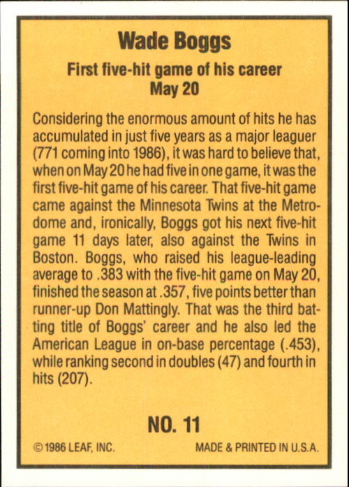 1986 Donruss Highlights Baseball Cards - Picture 23 of 111