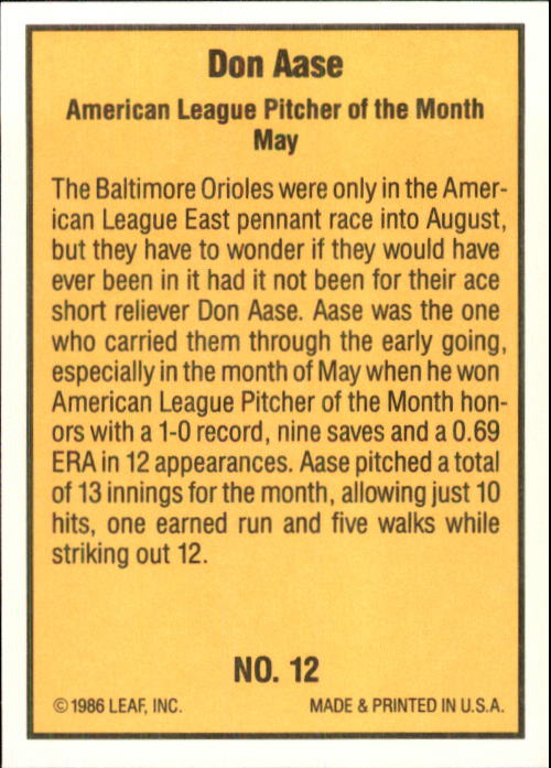 1986 Donruss Highlights Baseball Cards - Picture 25 of 111