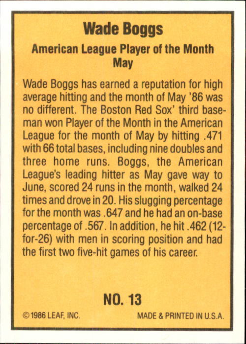 1986 Donruss Highlights Baseball Cards - Picture 27 of 111
