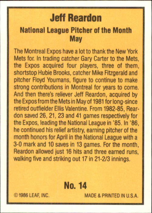 1986 Donruss Highlights Baseball Cards - Picture 29 of 111
