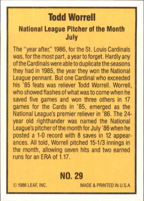1986 Donruss Highlights Baseball Cards - Picture 59 of 111