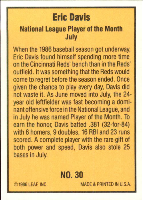 1986 Donruss Highlights Baseball Cards - Picture 61 of 111