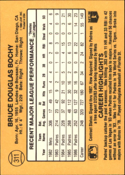 A7218- 1987 Donruss Baseball Cards 248-497 +Rookies -You Pick- 10+ FREE US SHIP - Picture 129 of 501