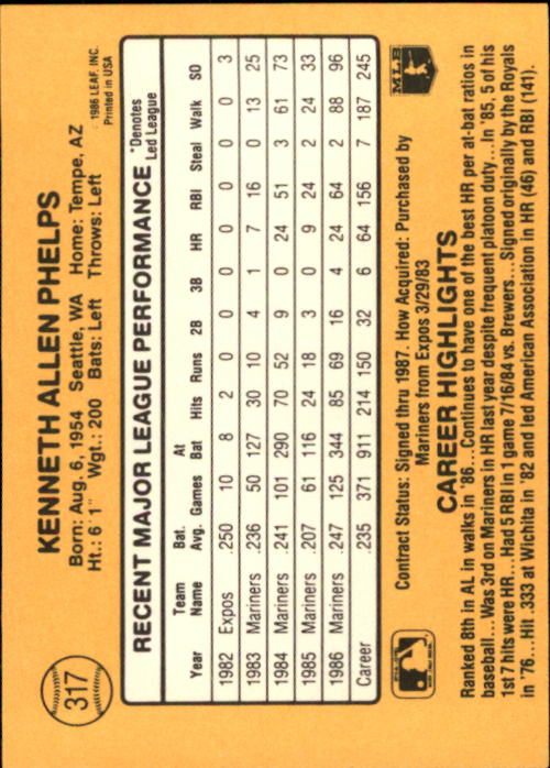A7218- 1987 Donruss Baseball Cards 248-497 +Rookies -You Pick- 10+ FREE US SHIP - Picture 141 of 501