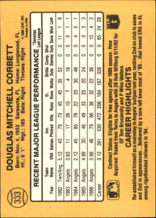 A7218- 1987 Donruss Baseball Cards 248-497 +Rookies -You Pick- 10+ FREE US SHIP - Picture 173 of 501