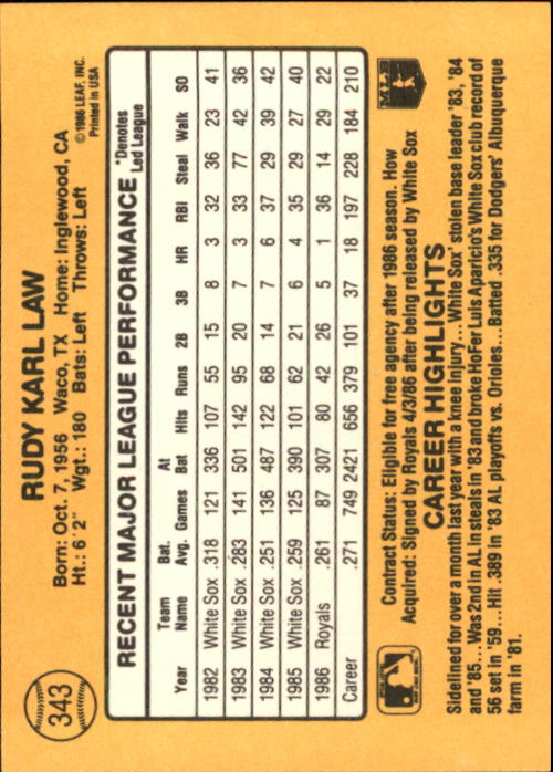 A7218- 1987 Donruss Baseball Cards 248-497 +Rookies -You Pick- 10+ FREE US SHIP - Picture 193 of 501