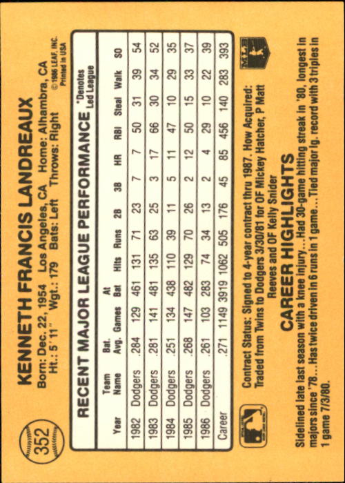 A7218- 1987 Donruss Baseball Cards 248-497 +Rookies -You Pick- 10+ FREE US SHIP - Picture 211 of 501
