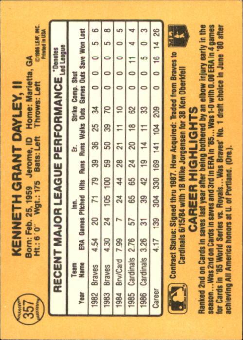 A7218- 1987 Donruss Baseball Cards 248-497 +Rookies -You Pick- 10+ FREE US SHIP - Picture 221 of 501