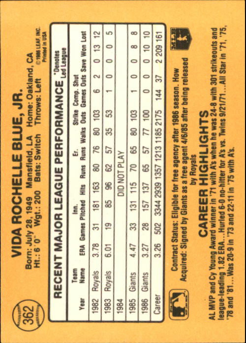 A7218- 1987 Donruss Baseball Cards 248-497 +Rookies -You Pick- 10+ FREE US SHIP - Picture 231 of 501