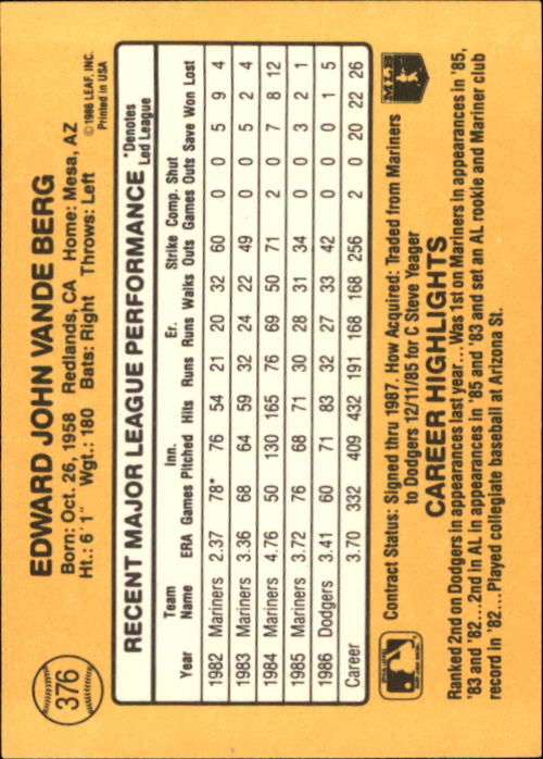 A7218- 1987 Donruss Baseball Cards 248-497 +Rookies -You Pick- 10+ FREE US SHIP - Picture 259 of 501