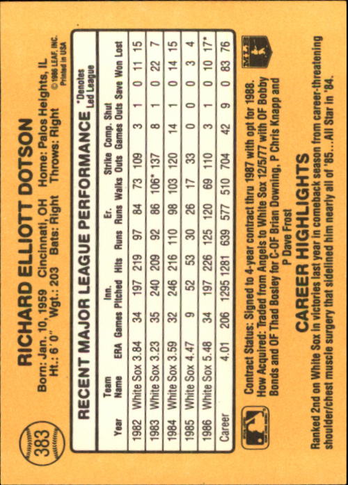A7218- 1987 Donruss Baseball Cards 248-497 +Rookies -You Pick- 10+ FREE US SHIP - Picture 273 of 501