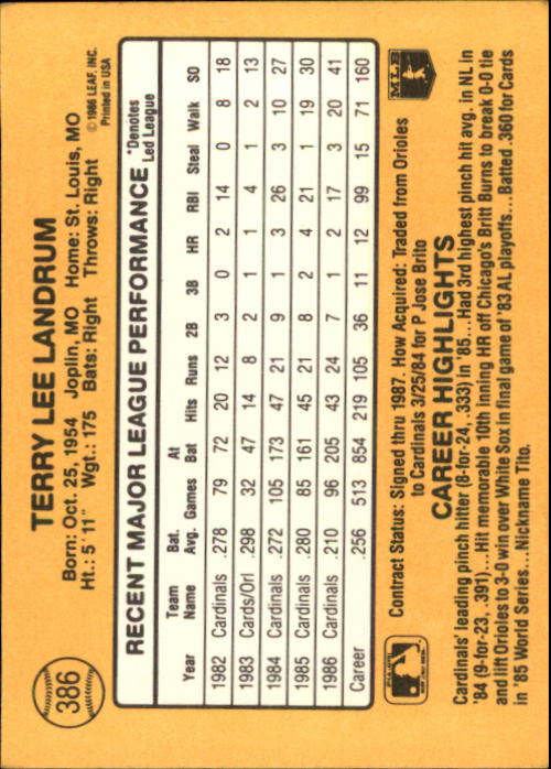 A7218- 1987 Donruss Baseball Cards 248-497 +Rookies -You Pick- 10+ FREE US SHIP - Picture 279 of 501