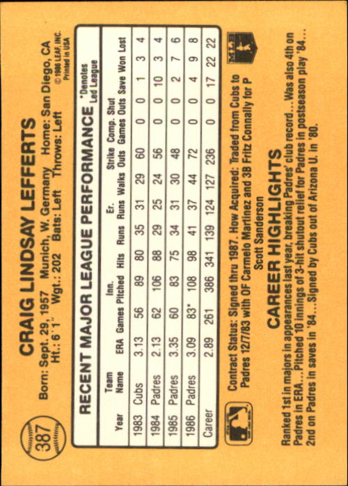 A7218- 1987 Donruss Baseball Cards 248-497 +Rookies -You Pick- 10+ FREE US SHIP - Picture 281 of 501