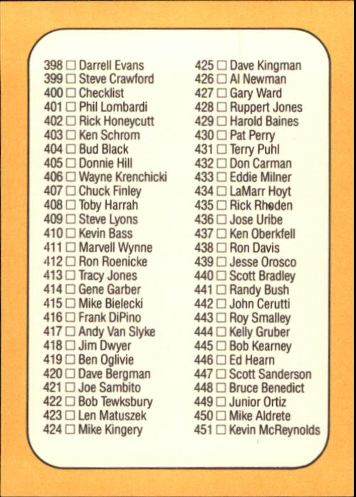 A7218- 1987 Donruss Baseball Cards 248-497 +Rookies -You Pick- 10+ FREE US SHIP - Picture 307 of 501