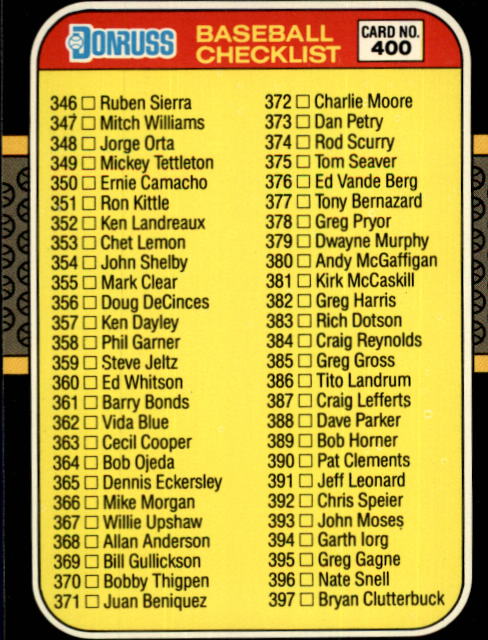 A7218- 1987 Donruss Baseball Cards 248-497 +Rookies -You Pick- 10+ FREE US SHIP - Picture 306 of 501