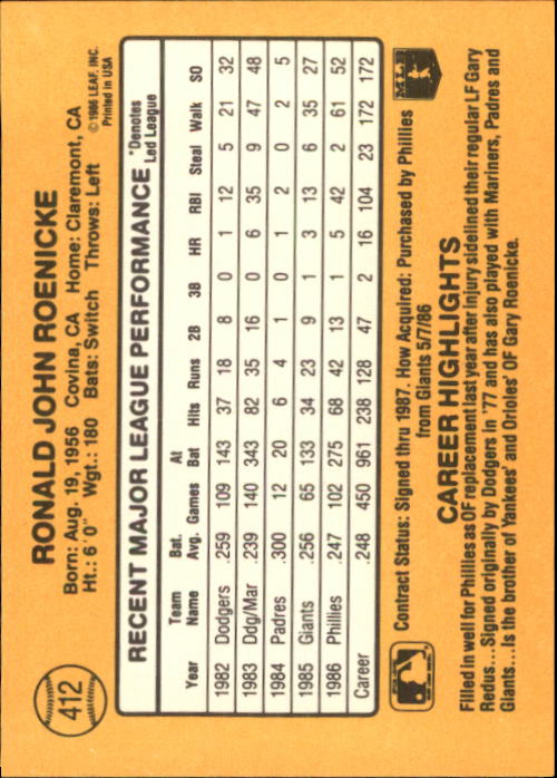 A7218- 1987 Donruss Baseball Cards 248-497 +Rookies -You Pick- 10+ FREE US SHIP - Picture 331 of 501