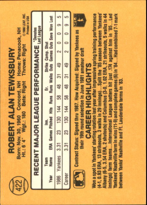 A7218- 1987 Donruss Baseball Cards 248-497 +Rookies -You Pick- 10+ FREE US SHIP - Picture 351 of 501