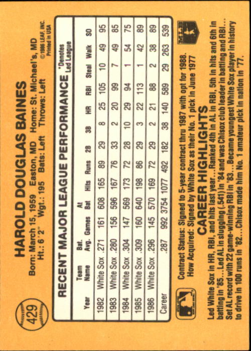 A7218- 1987 Donruss Baseball Cards 248-497 +Rookies -You Pick- 10+ FREE US SHIP - Picture 365 of 501