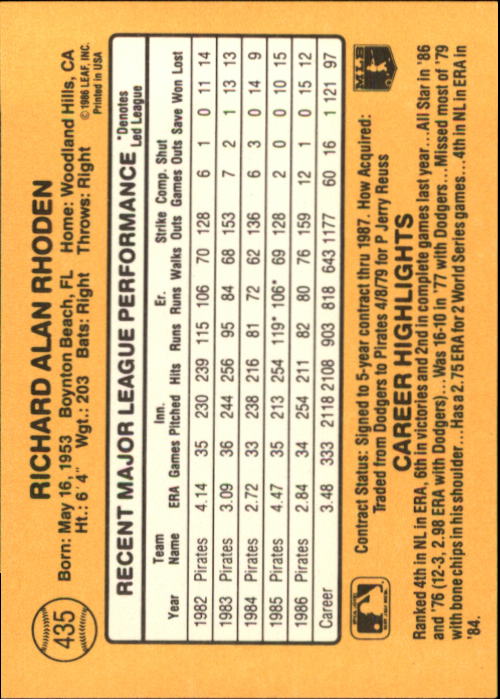A7218- 1987 Donruss Baseball Cards 248-497 +Rookies -You Pick- 10+ FREE US SHIP - Picture 377 of 501