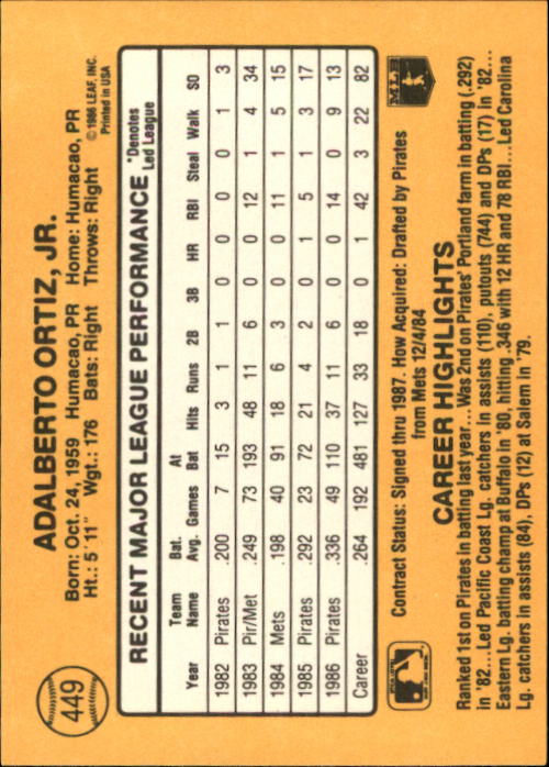 A7218- 1987 Donruss Baseball Cards 248-497 +Rookies -You Pick- 10+ FREE US SHIP - Picture 405 of 501