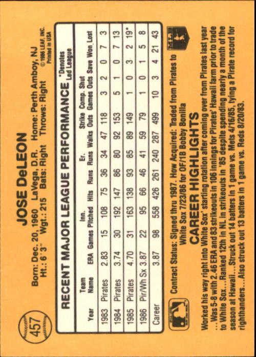 A7218- 1987 Donruss Baseball Cards 248-497 +Rookies -You Pick- 10+ FREE US SHIP - Picture 421 of 501