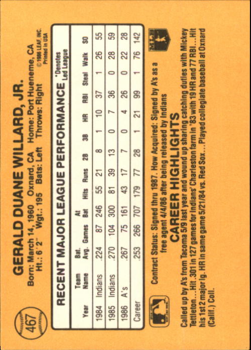 A7218- 1987 Donruss Baseball Cards 248-497 +Rookies -You Pick- 10+ FREE US SHIP - Picture 441 of 501
