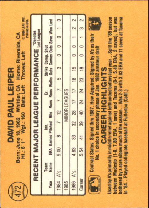 A7218- 1987 Donruss Baseball Cards 248-497 +Rookies -You Pick- 10+ FREE US SHIP - Picture 451 of 501